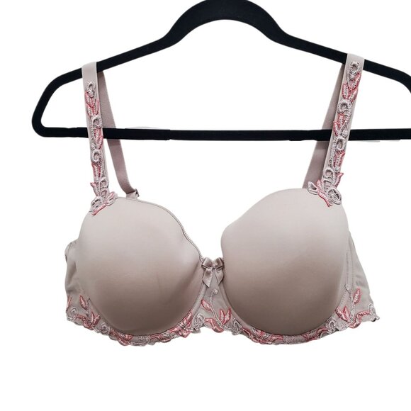 Simone Perele 131343 Andora 3D Demi‎ Divine Taupe Embroidered Underwire Bra 40D - Picture 1 of 9